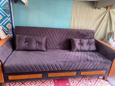wooden sofa cumbed