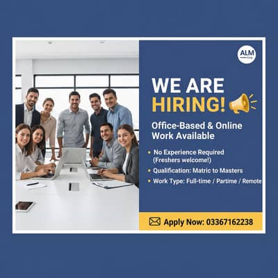 Online and office work available for male, female and students