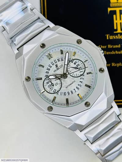 Hublot Prism / Diamond Cut Chain Watch Replica White