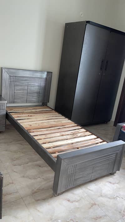 WOODEN WARDROBE | BED FOR SALE