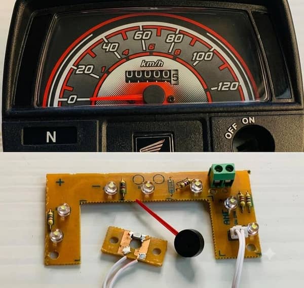 Honda CD 70 Speedometer Glowing LED Kit with Needle – Meter Light Upgrade