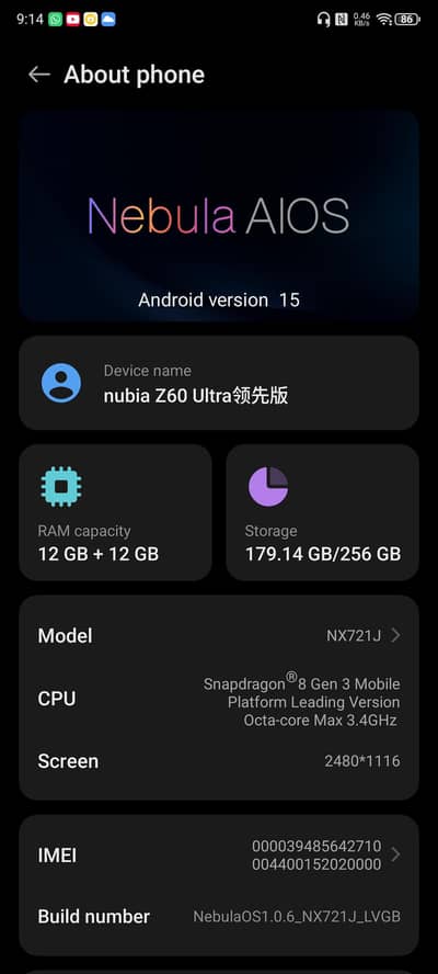 Zte nubia Z60 Ultra