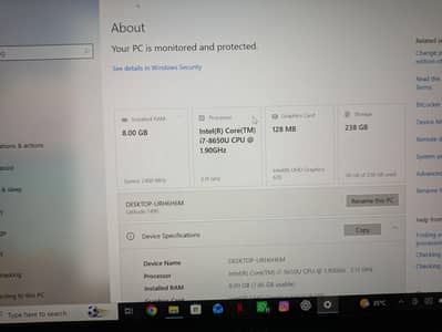 dell latitude 7490 touch screen i7-8th gen/8gb ram 256 storage
