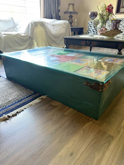 Glass top coffee table for sale