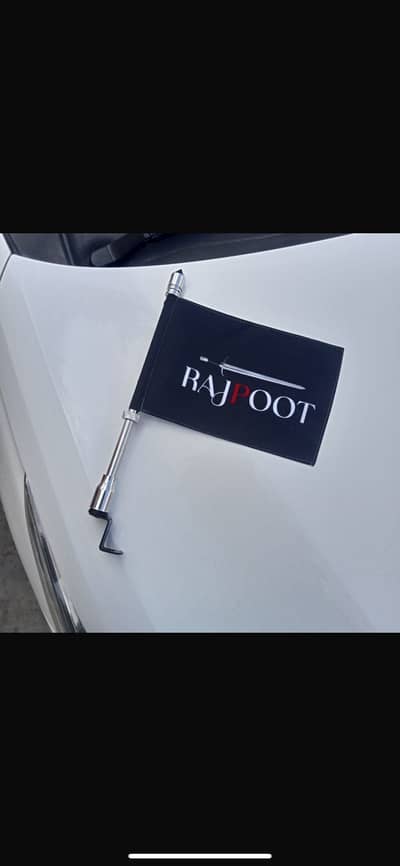Car flag with rod