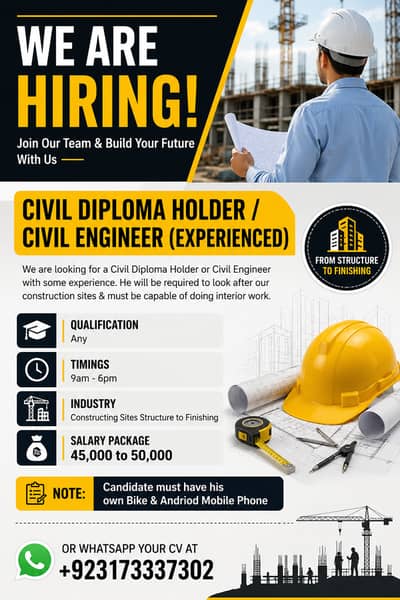 Civil Diploma Holder / Civil Engineer (Experienced]