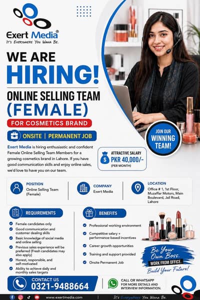 Online Selling Team (Female) Jobs | Lahore