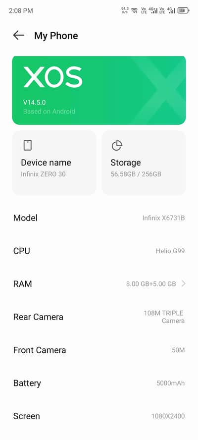 Infinix zero 30 used mobile