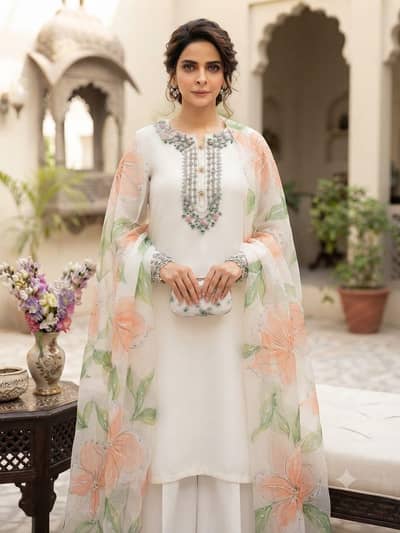 Ladies iznik 2pc organza suit