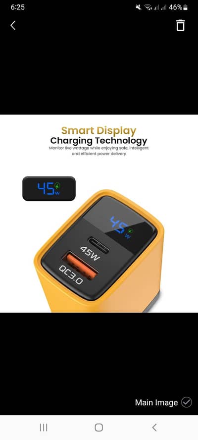 45w Display Charger ‐ Automatically Off jab phone full charge - New