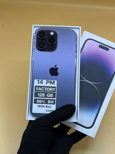 Apple iPhone 14 Pro Max 128 GB Factory unlock Non PTA 96%BH with Box