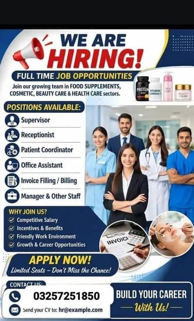 male and female staff ki zarorat Hy