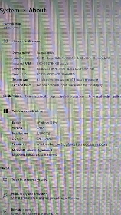 Lenovo Thinkpad X1 Carbon Core i7 7th Gen 8gb 512gb