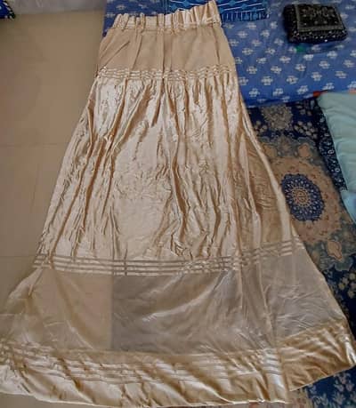 Golden velvet curtains with Net patch for sale