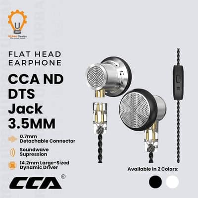 CCA ND DTS Flat-Head Earphones (14.2mm Driver) IEMs