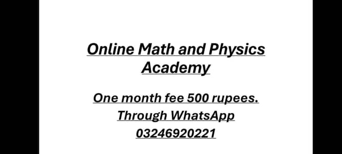 Online Math ,Physics and chemistry Academy