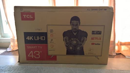 TCL 43" 4K UHD Tv HDR (Home Used, V. Good Condition)