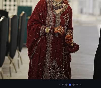 Red maroon bridal outfit