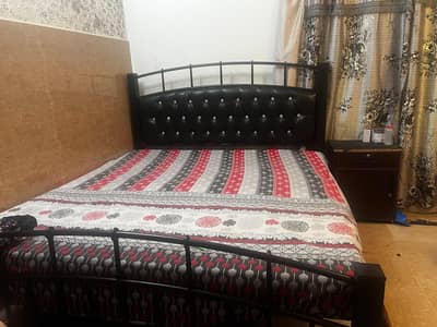 iron bed with mattress