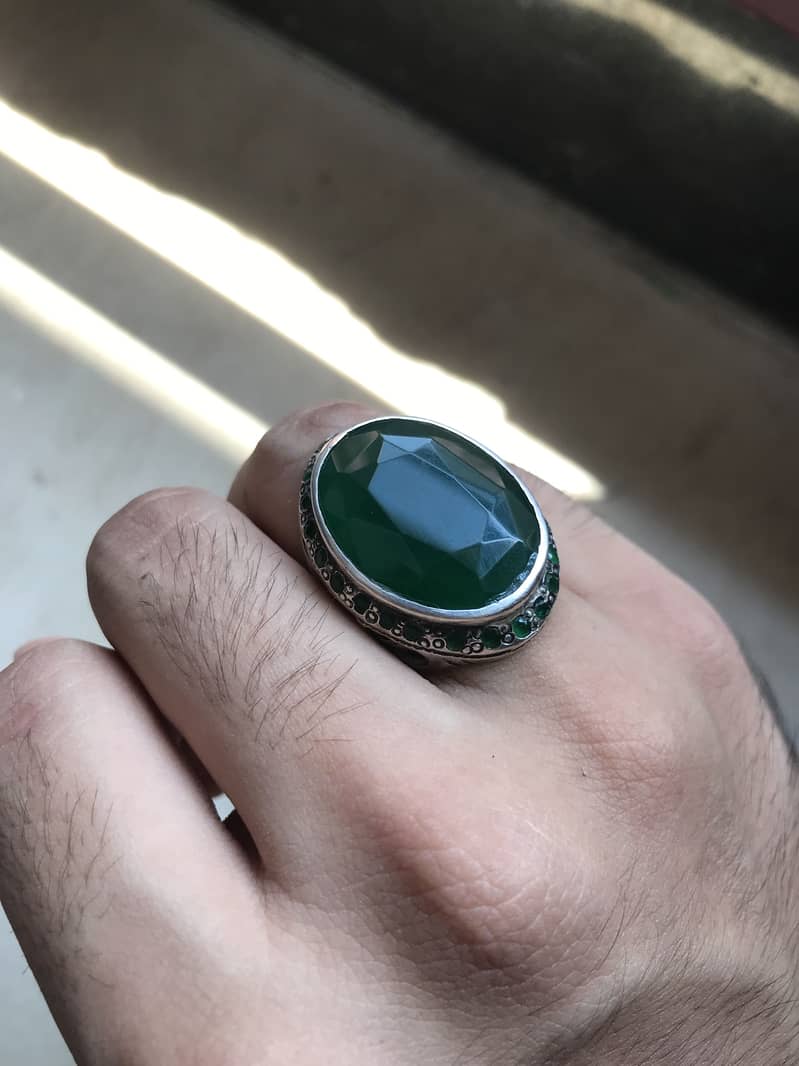 Indian emerald silver ring 3