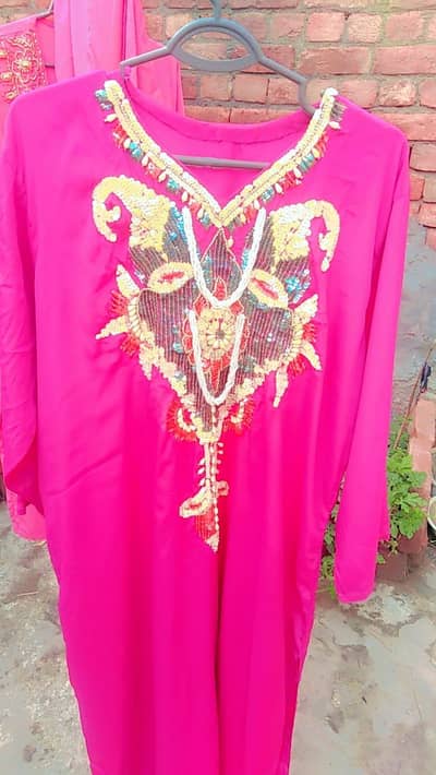 stitched 3piece suit for party large size in pink colour  jpani resham