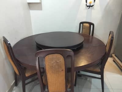 8 Persons Dining Table Brown Wood