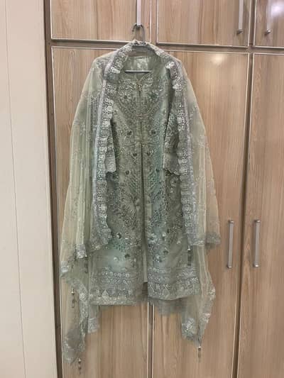 Embroidered dress three piece