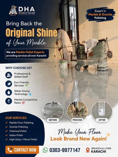 Marble Polish Services Karachi | Marble Floor Polishing
