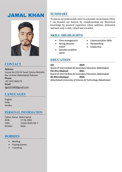 BS Microbiology Student internship /Contact number 03445363275