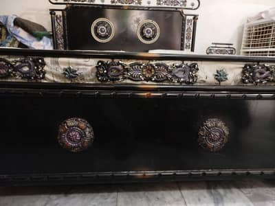 IRON BED FULL SIZE WITH SIDE TABLES FOR SALE