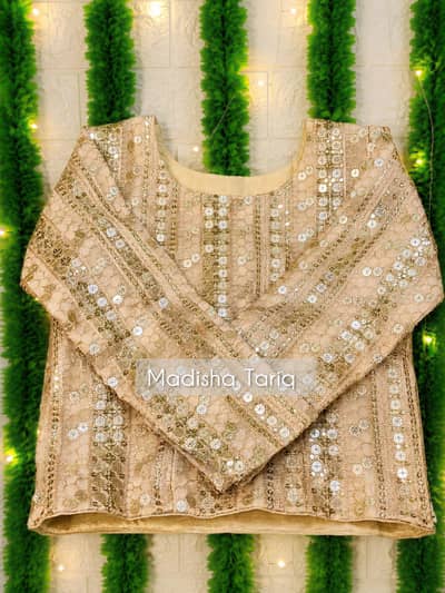 Designer Golden Lehnga Choli with Matching Potli Bag - Urgent Sale!