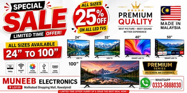 32 LED TV smart Frame less New Box Pack