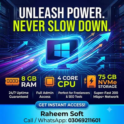 High-Speed Windows RDP Admin Access - 8GB/4Core NVMe by Raheem Soft