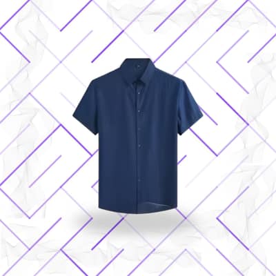 Men's Premium Navy Blue Half Sleeve Casual Shirt – Mandarin Collar