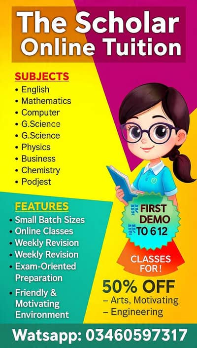 Online Tuition available for Grade 6 to 12 -