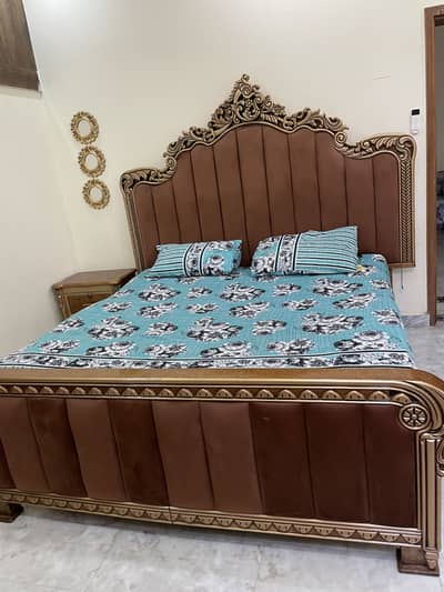 Wooden king bed