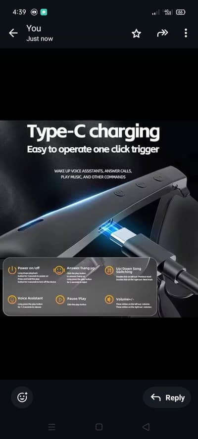 Intelligent Bluetooth Glasses Black Long Range Audio Gaming