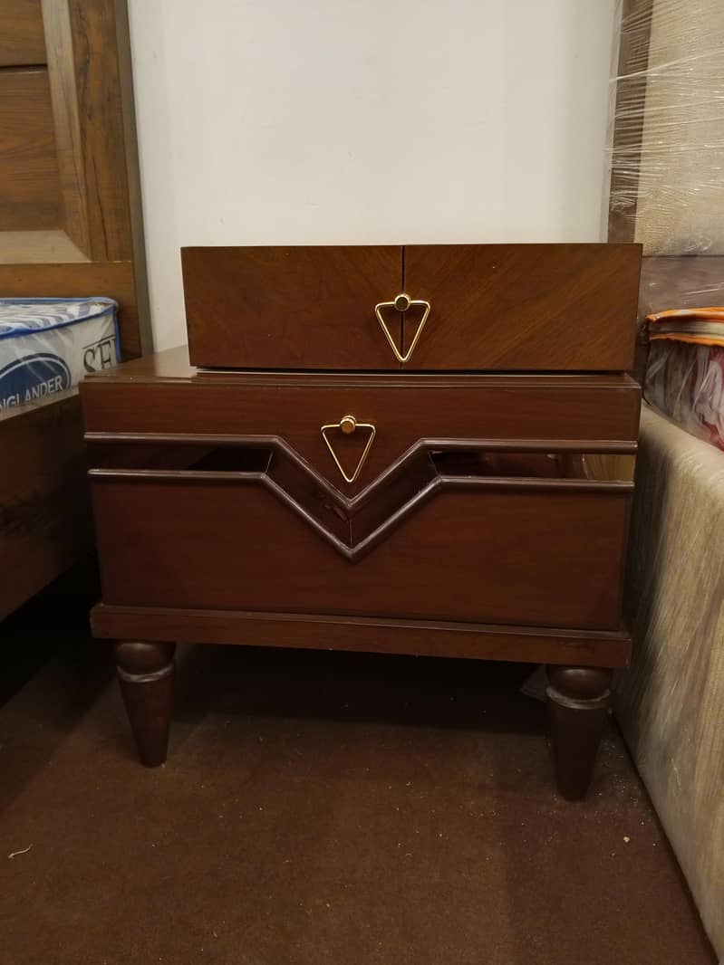Bed set , Wooden bed , Solid bed , Bed with side table , 2