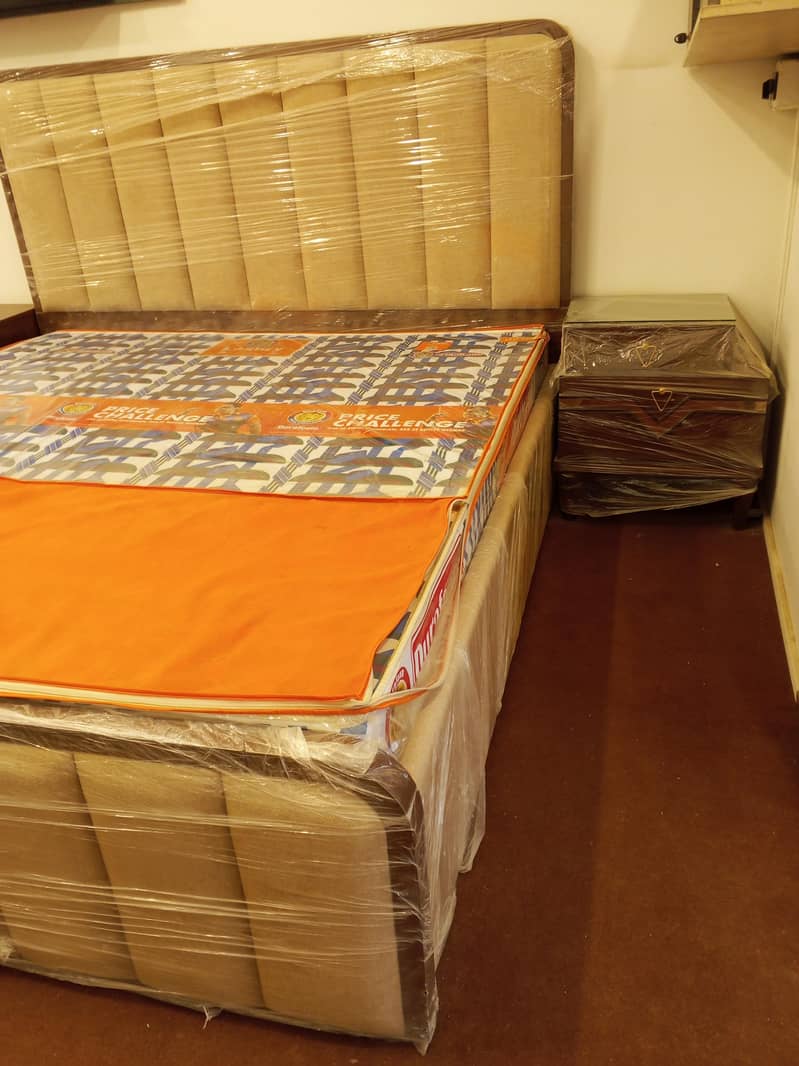 Bed set , Wooden bed , Solid bed , Bed with side table , 3