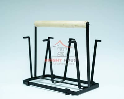 Stylish Glass Holder for Kitchen with Wooden Handle