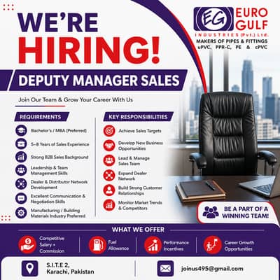 Deputy Manager – Sales Required