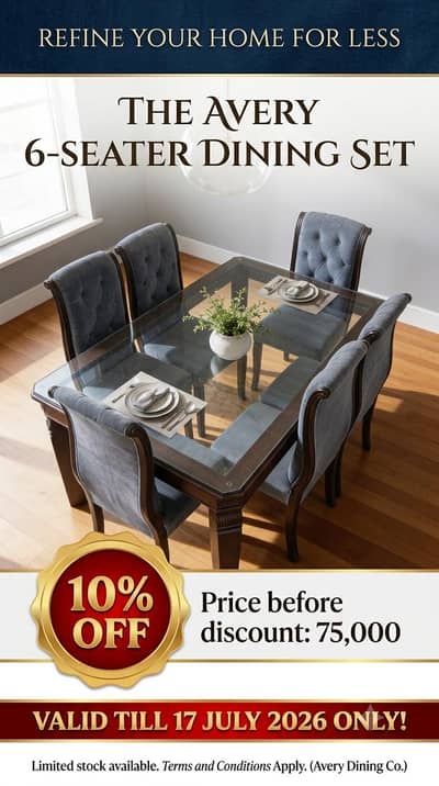 Dinning Table (6 seater) New