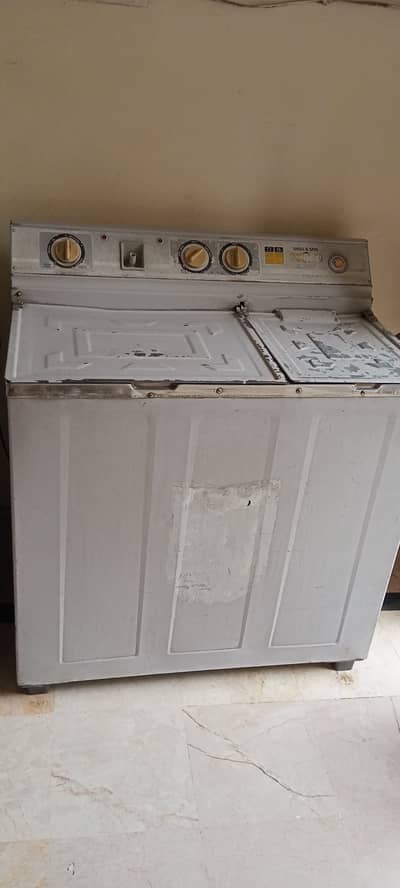 Super Asia Washing Machine with Spin Dryer, Good Working Condition