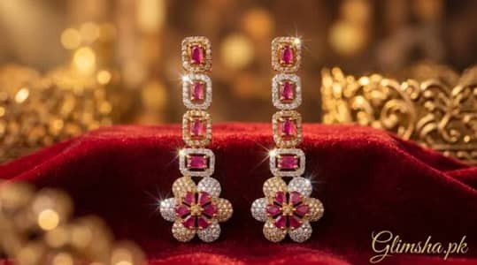 Luxury Ruby Pink Bridal Kantay – Premium Crystal Floral Design Kantay