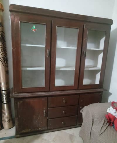 3-Door Wooden Showcase – Reasonable Price