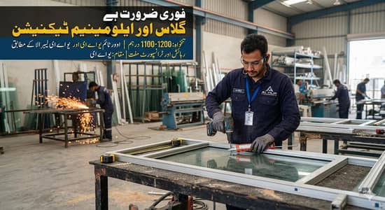 UAE Glass Aluminum Jobs Visa Abailable