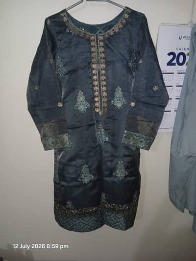 Fancy Embroidered Organza Suit