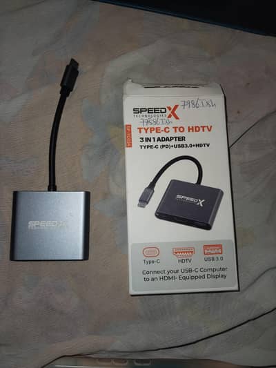 New SpeedX 3-in-1 USB-C to HDMI Adapter (HDTV + USB 3.0 + PD Charging)