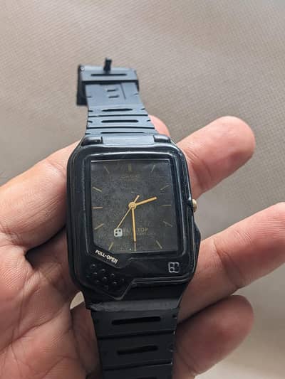 CASIO flip top data Bank watch