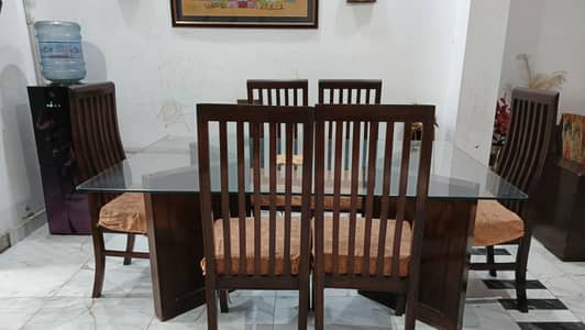 Premium Solid Shesham Wood 6-Seater Dining Table Set - Excellent Condi
